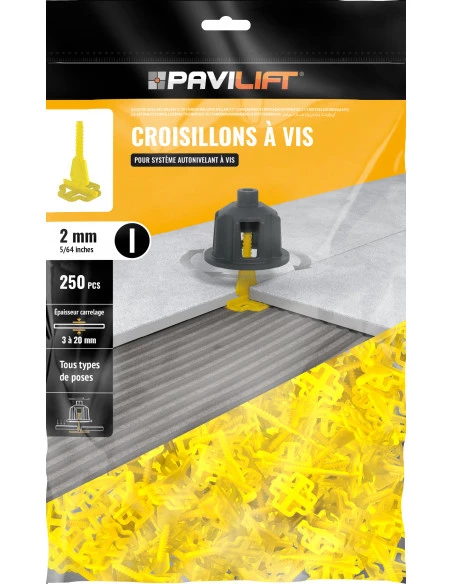 250 Croisillons en "I" Autonivelant PAVILIFT 2mm - 1