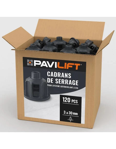 carton de 120 Cadrans de serrage ajouré PAVILIFT Noir (3 à 30mm) (opé été) - 1