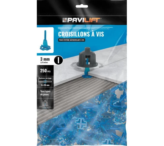 250 Croisillons en "I" Autonivelant de 3mm (carreaux de 3 à 20mm) PAVILIFT - 1