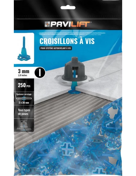 250 Croisillons en "I" Autonivelant de 3mm (carreaux de 3 à 20mm) PAVILIFT - 1
