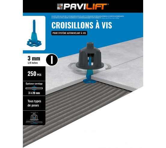250 Croisillons en "I" Autonivelant de 3mm (carreaux de 3 à 20mm) PAVILIFT - 5