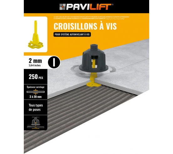 250 Croisillons en "I" Autonivelant de 2mm (carreaux de 3 à 20mm) PAVILIFT - 5