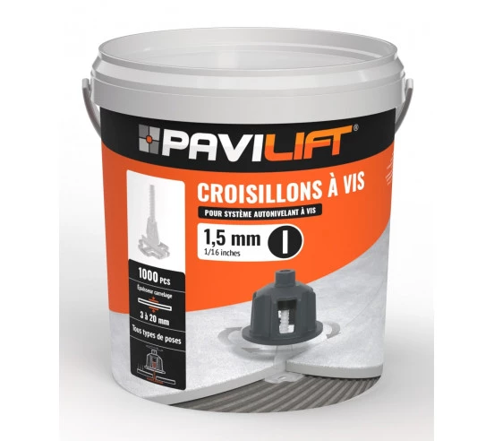 1000 Croisillons en "I" Autonivelant de 1,5mm (carreaux de 3 à 20mm) PAVILIFT - 1