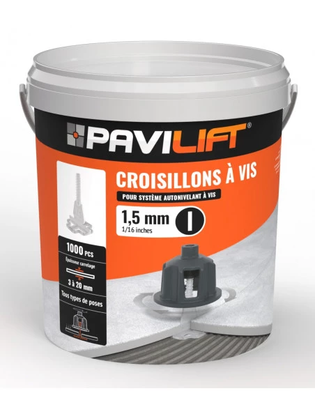 1000 Croisillons en "I" Autonivelant de 1,5mm (carreaux de 3 à 20mm) PAVILIFT - 1