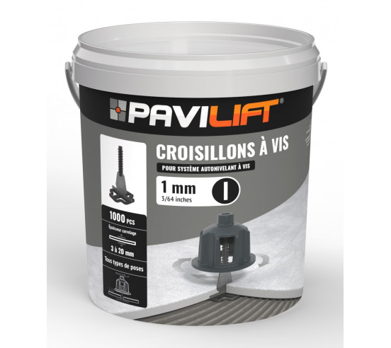 1000 Croisillons en "I" Autonivelant de 1mm (carreaux de 3 à 20mm) PAVILIFT - 1