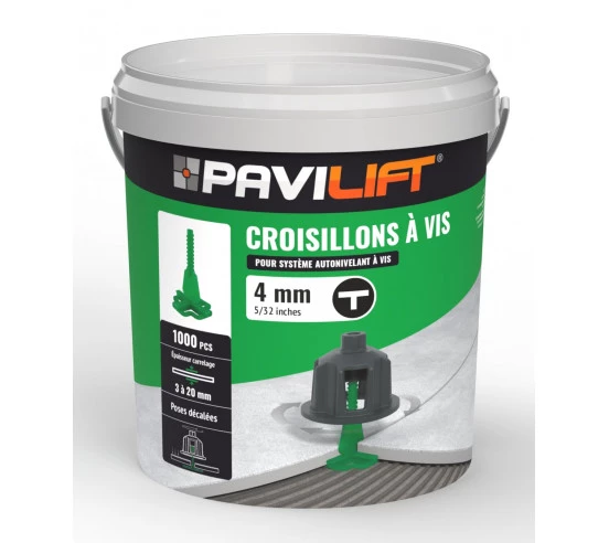 1000 Croisillons en "T" Autonivelant de 4mm (carreaux de 3 à 20mm) PAVILIFT - 1