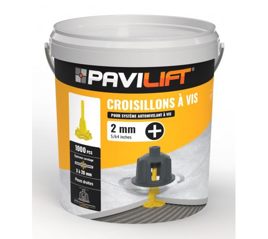 1000 Croisillons en "+" Autonivelant de 2mm (carreaux de 3 à 20mm) PAVILIFT - 1
