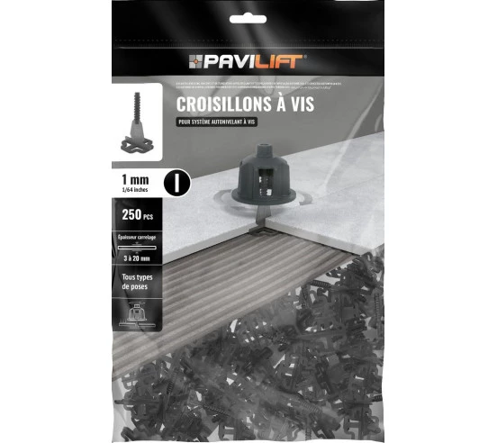 250 Croisillons en "I" Autonivelant de 1mm (carreaux de 3 à 20mm) PAVILIFT - 1