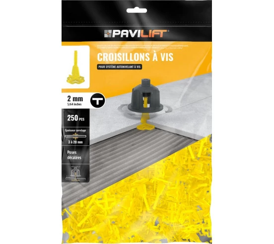 250 Croisillons en "T" Autonivelant de 2mm (carreaux de 3 à 20mm) PAVILIFT - 1