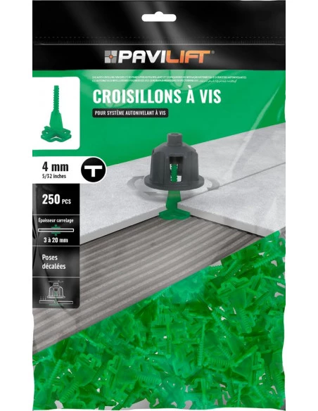 250 Croisillons en "I" Autonivelant de 4mm (carreaux de 3 à 20mm) PAVILIFT - 1