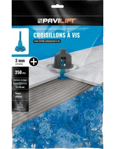 250 Croisillons en "+" Autonivelant de 3mm (carreaux de 3 à 20mm) PAVILIFT - 1