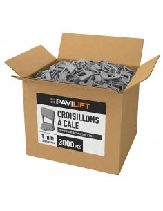 3000 Croisillons autonivelants à cale en "I" 1mm (carrelage de 3 à 14mm) PAVILIFT - 1