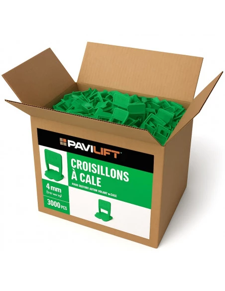 3000 Croisillons autonivelants à cale en "I" 4mm (carrelage de 3 à 14mm) PAVILIFT