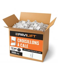 3000 Croisillons autonivelants à cale en "I" 1,5mm (carrelage de 3 à 14mm) PAVILIFT - 1