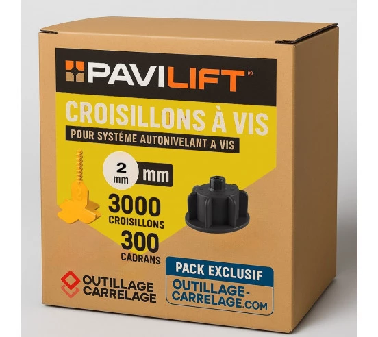 Carton de 3000 croiillons à vis en 2 mm I et 300 cadrans de serrage de 3 à 12 mm PAVILIFT - 1