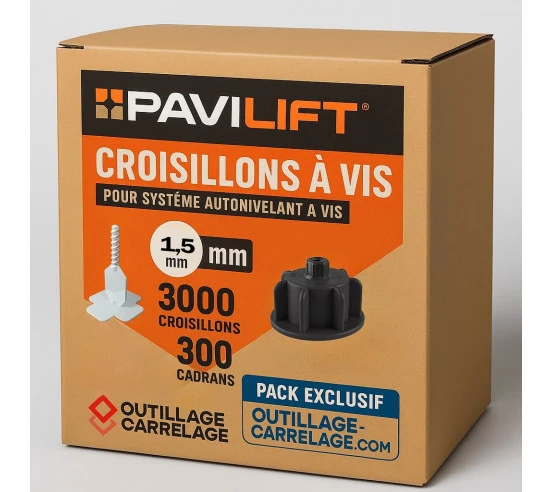 Carton de 3000 croiillons à vis en 1.5 mm I et 300 cadrans de serrage de 3 à 12 mm PAVILIFT - 1