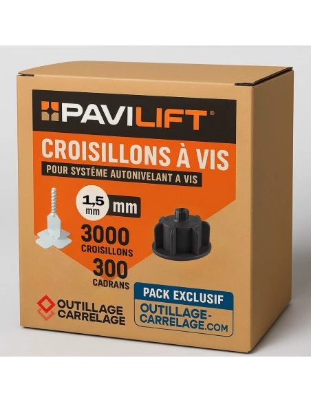 Carton de 3000 croiillons à vis en 1.5 mm I et 300 cadrans de serrage de 3 à 12 mm PAVILIFT - 1