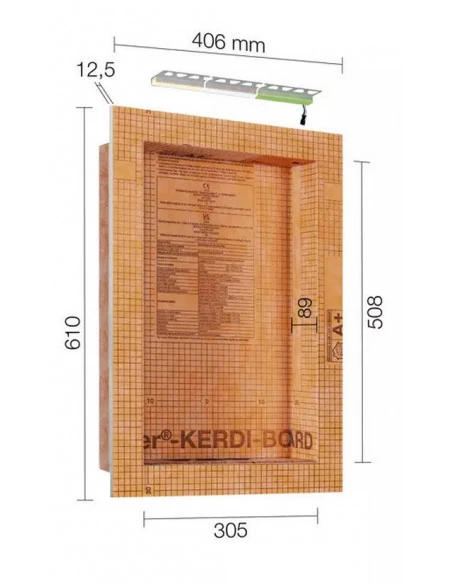 Kit niche à encastrer avec éclairage Led - Kerdi Board NLT 305 x 508 x 89 mm SCHLUTER - 1