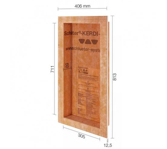 Niche à encastrer Kerdi-Board-N  305x711x89 mm...