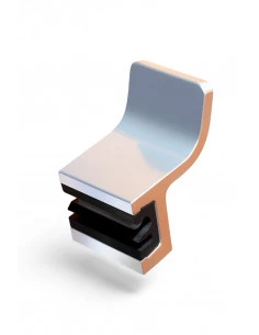 Fix Mi Crochet simple aluminium argent brillant Grave MAT INTER - 1