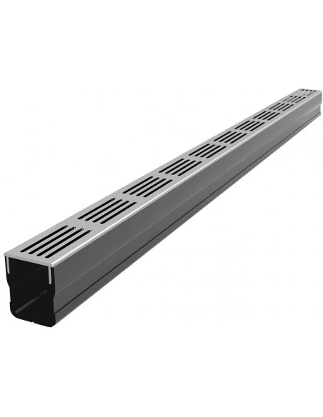 Caniveau de drainage fin Classe A15 Grille design Aluminium Slimline ACO - 1