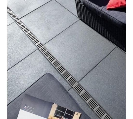 Caniveau de drainage fin Classe A15 Grille design Aluminium Slimline ACO - 5