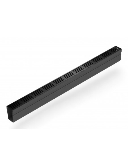 Caniveau de drainage étroit 6cm Classe A15 Grille design Alu noire Slimline ACO - 1