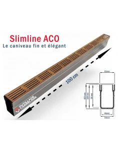 Caniveau de drainage étroit 6cm Classe A15 Grille en acier Corten Slimline ACO - 1