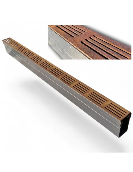 Caniveau de drainage étroit 6cm Classe A15 Grille en acier Corten Slimline ACO - 2