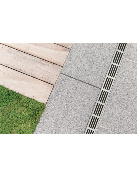 Caniveau de drainage fin Classe A15 Grille design Aluminium Slimline ACO - 3