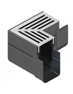 Elément d'angle pour Caniveau A15 Grille design Aluminium Slimline ACO - 1