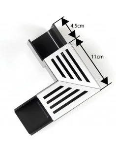 Elément d'angle pour Caniveau A15 Grille design Aluminium Slimline ACO - 1 2