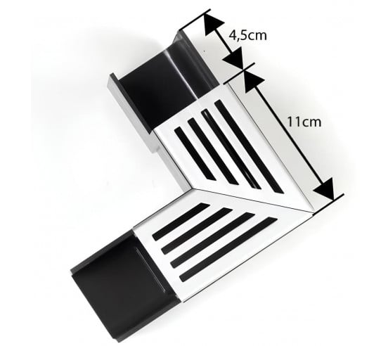 Elément d'angle pour Caniveau A15 Grille design Aluminium Slimline ACO - 2