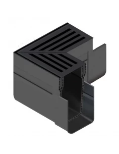 Elément d'angle pour Caniveau A15 Design Aluminium Noir Slimline ACO - 1