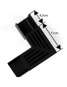 Elément d'angle pour Caniveau A15 Design Aluminium Noir Slimline ACO - 1 2