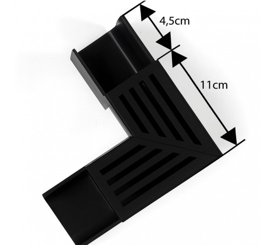 Elément d'angle pour Caniveau A15 Design Aluminium Noir Slimline ACO - 2