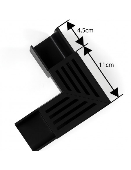 Elément d'angle pour Caniveau A15 Design Aluminium Noir Slimline ACO - 2
