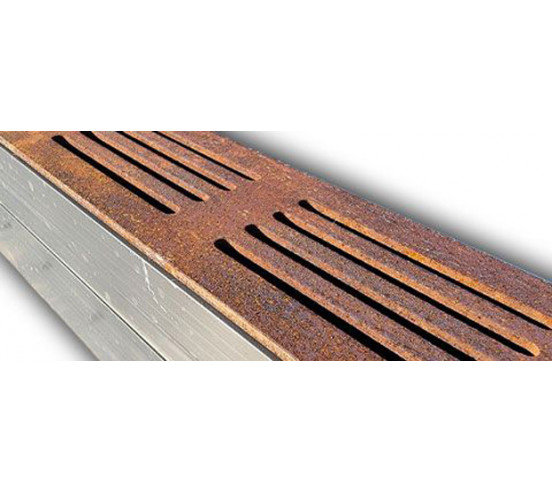 Elément d'angle pour Caniveau A15 en acier Corten Slimline ACO - 4