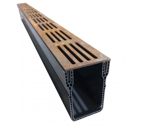 Caniveau de drainage étroit 6cm Classe A15 Grille en acier Corten Slimline ACO - 3