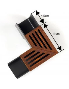 Elément d'angle pour Caniveau A15 en acier Corten Slimline ACO - 1 2