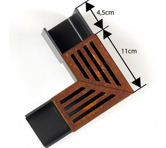 Elément d'angle pour Caniveau A15 en acier Corten Slimline ACO - 2