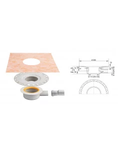 Kerdi-Drain-Base sortie horizontale Sans grille SCHLUTER - 1 2