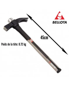 Marteau de coffreur aimanté, manche en fibre de carbone 8030CICF BELLOTA - 1