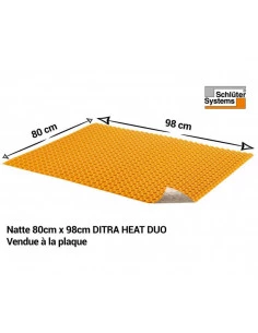 Plaque acoustique et de découplage pour chauffage 0.78m² (80cm x 98cm) DITRA HEAT DUO MA SCHLUTER - 1