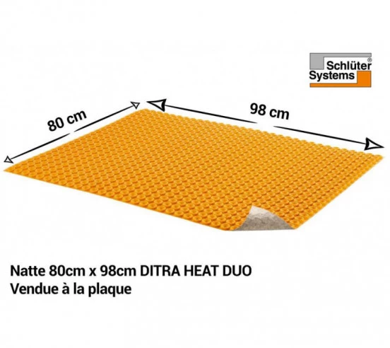 Plaque acoustique et de découplage pour chauffage 0.78m² (80cm x 98cm) DITRA HEAT DUO MA SCHLUTER - 1