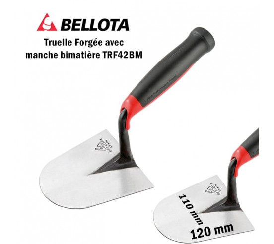 Truelle pointe ronde manche bimatière TRF48BM acier forgé incassable BELLOTA - 1