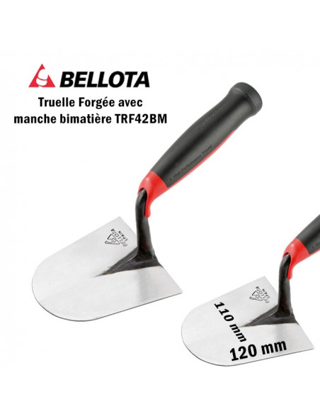 Truelle pointe ronde manche bimatière TRF48BM acier forgé incassable BELLOTA - 1