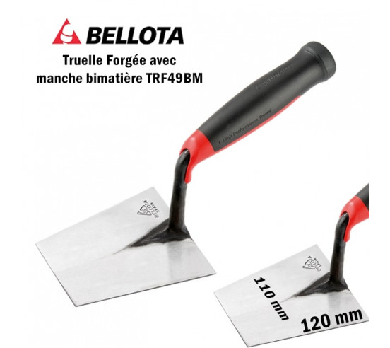 Truelle pointe carrée manche bimatière TRF49BM acier forgé incassable BELLOTA - 1