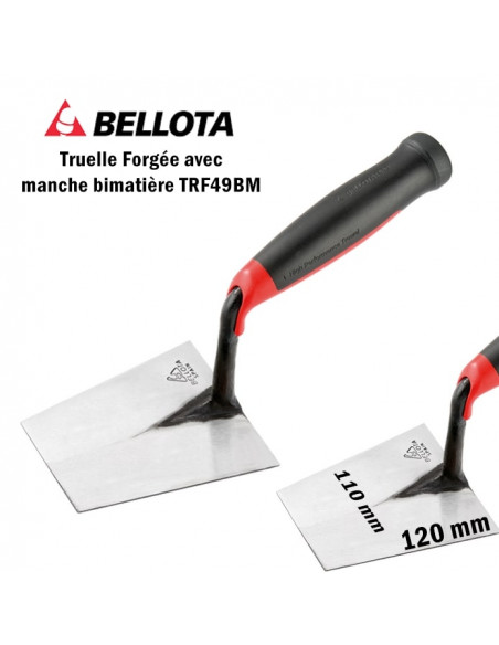 Truelle pointe carrée manche bimatière TRF49BM acier forgé incassable BELLOTA - 1