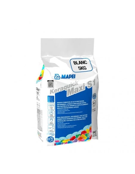 Mortier colle carrelage rapide 5 kg KERAQUICK MAXI S1 C2FTS1 MAPEI - 2